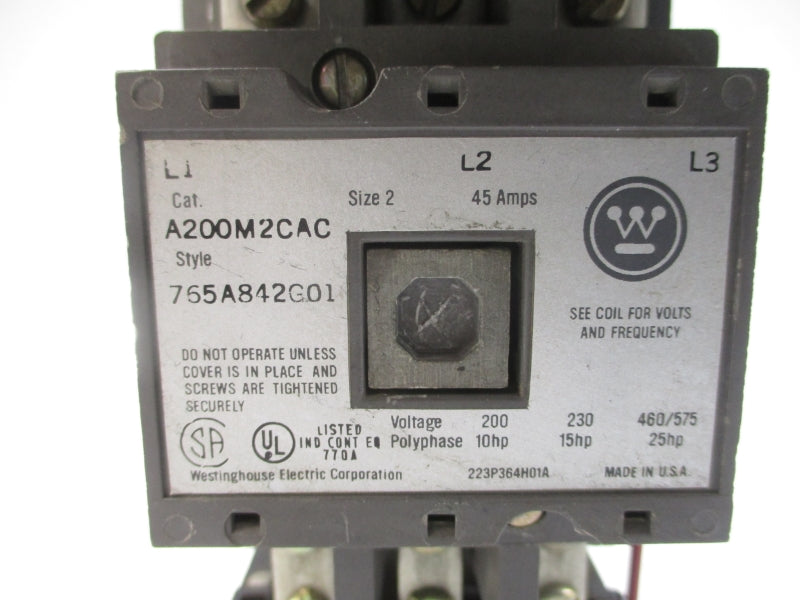 WESTINGHOUSE A200M2CAC 765A842G01 110/120V 45A UNMP