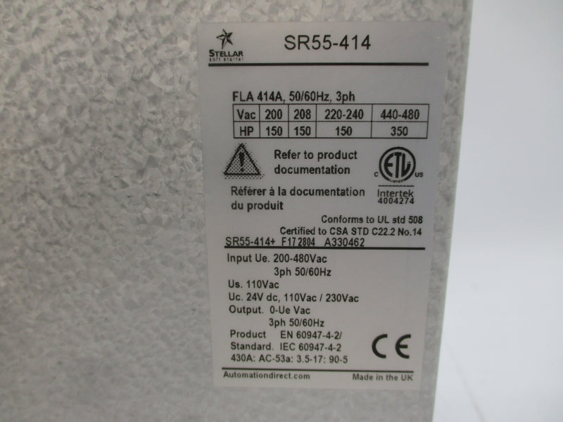 AUTOMATION DIRECT SR55-414 440-480VAC 414A NSMP