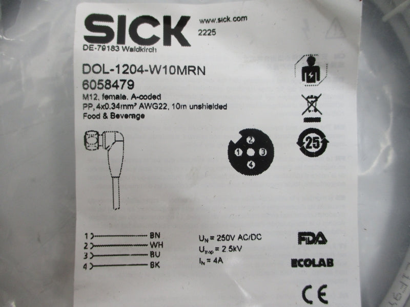 SICK DOL-1204-W10MRN 6058479 250VAC/DC 4A NSMP