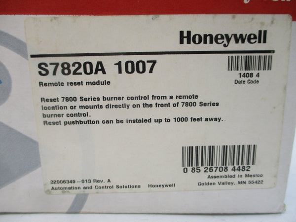 HONEYWELL S7820A1007 12VDC REV. F NSMP
