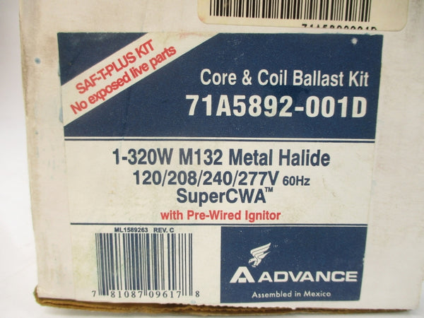ADVANCE 71A5892-001D 277V 3.25A NSMP