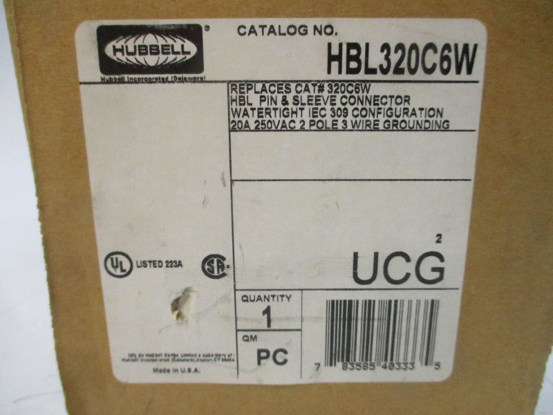 HUBBELL HBL320C6W 250VAC 20A NSMP