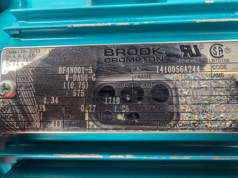 BROOK CROMPTON BF4N001-5 575V 1.34A NSNP