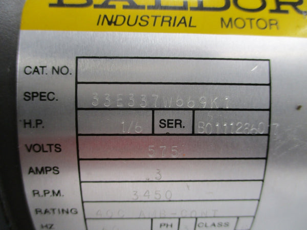 BALDOR 33E337W669K1 575V .3A NSNP
