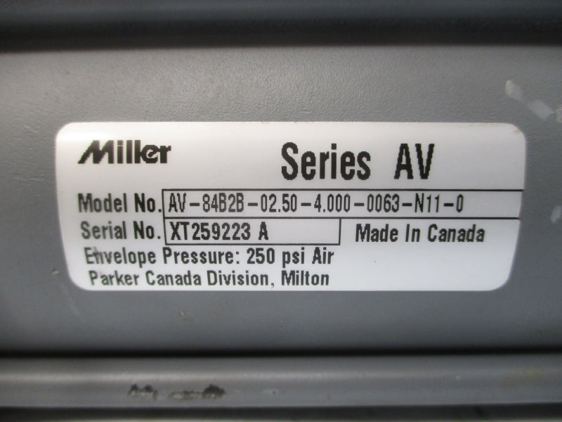 MILLER AV-84B2B-02.50-4.000-0063-N11-0 SER. AV 250PSI NSNP