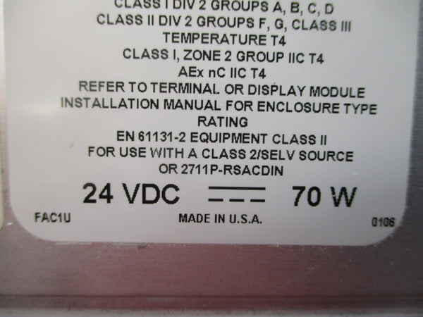 ALLEN BRADLEY 2711P-T15C4D2 SER. A 24VDC REV. F NSNP