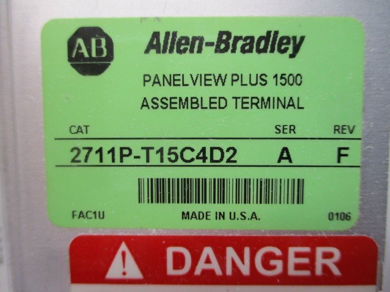 ALLEN BRADLEY 2711P-T15C4D2 SER. A 24VDC REV. F NSNP