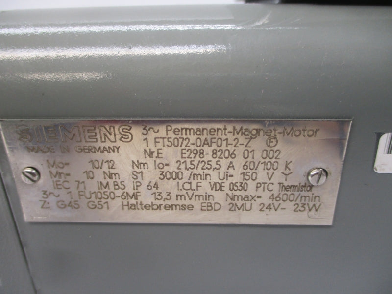 SIEMENS 1FT5072-0AF01-2-Z 150V 21.5/25.5A NSNP