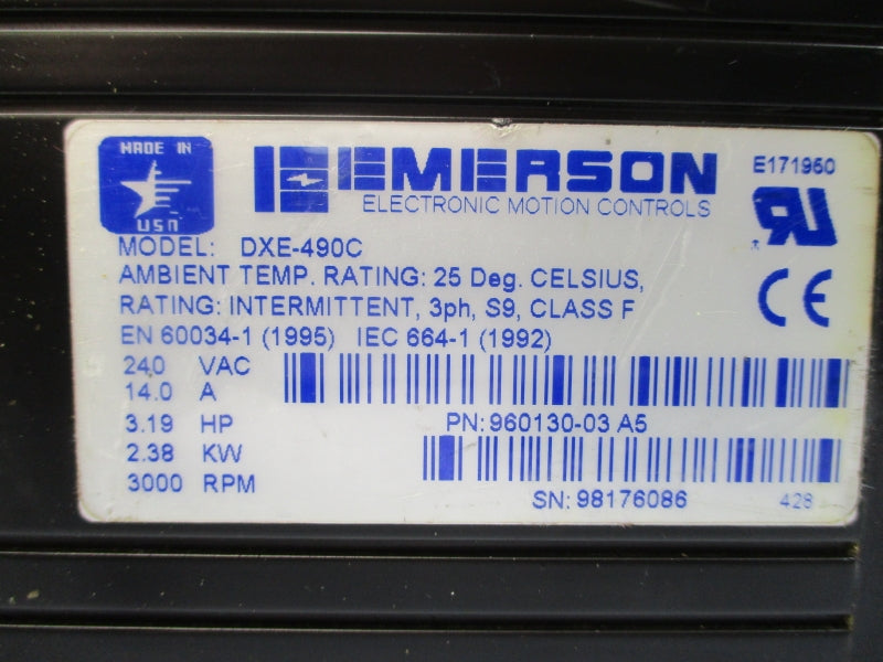 EMERSON DXE-490C 240VAC 14.0A NSNP