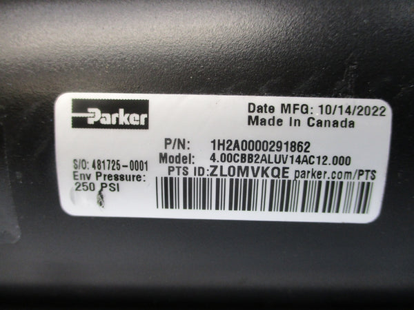 PARKER 1H2A0000291862 4.00CBB2ALUV14AC12.000 250PSI NSNP