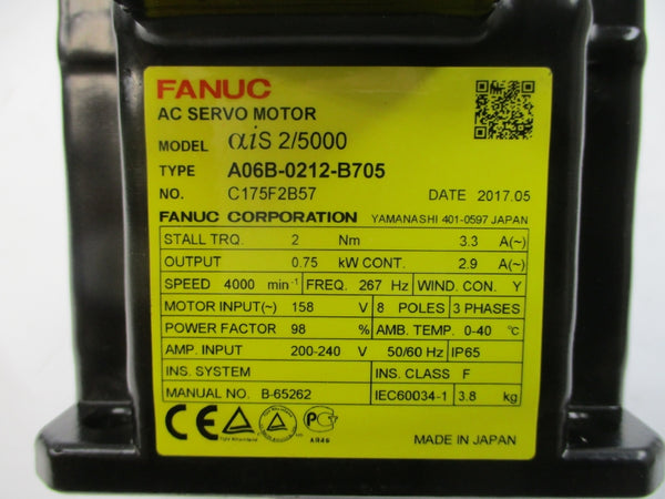 FANUC A06B-0212-B705 158VAC 2.9/3.3A NSNP