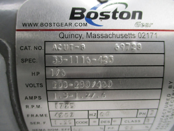 BOSTON ACUT-B 69728 33-1116-423 208-230/460V 1.3-1.2/.6A NSNP