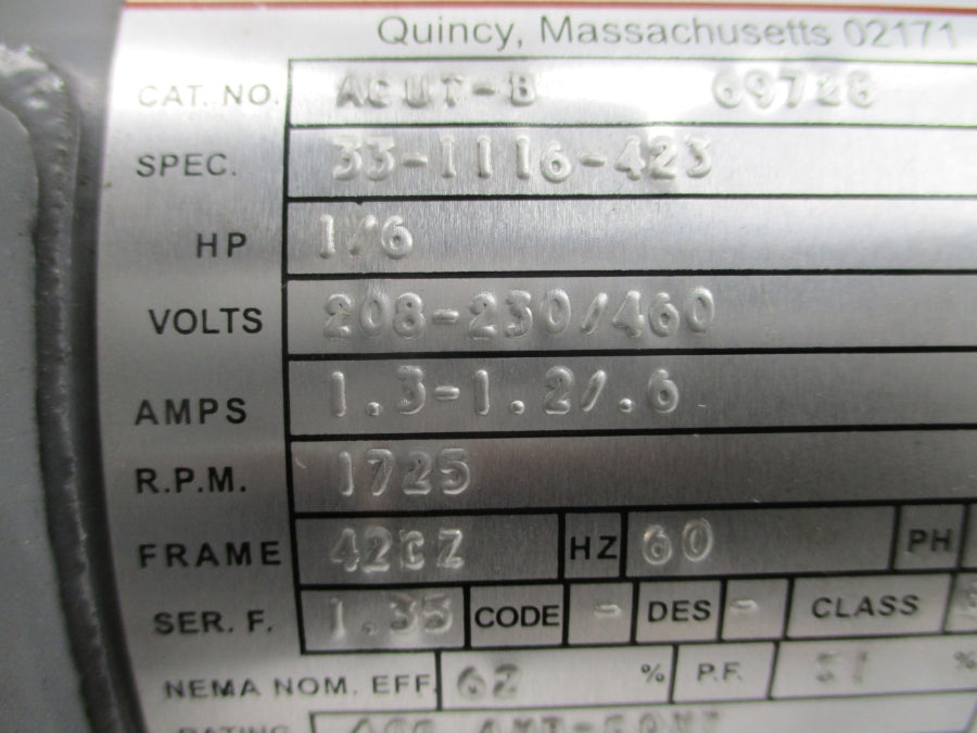 BOSTON ACUT-B 69728 33-1116-423 208-230/460V 1.3-1.2/.6A NSNP