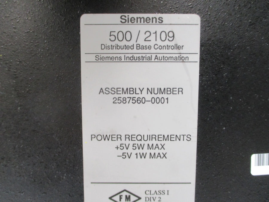 SIEMENS 500-2109 2587560-0001 5V UNMP