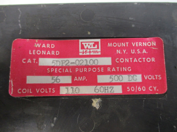 WARD LEONARD 5DP2-02100 110V 56A UNMP