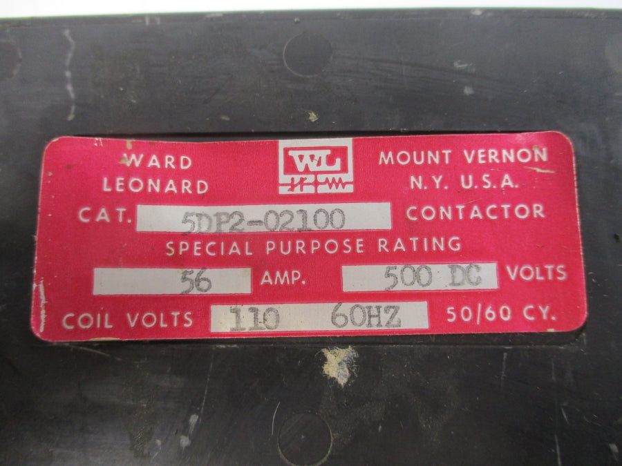 WARD LEONARD 5DP2-02100 110V 56A UNMP
