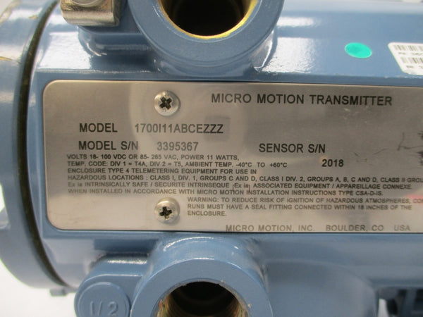 MICRO MOTION 1700I11ABCEZZZ 85-265VAC (AS PICTURED) NSNP