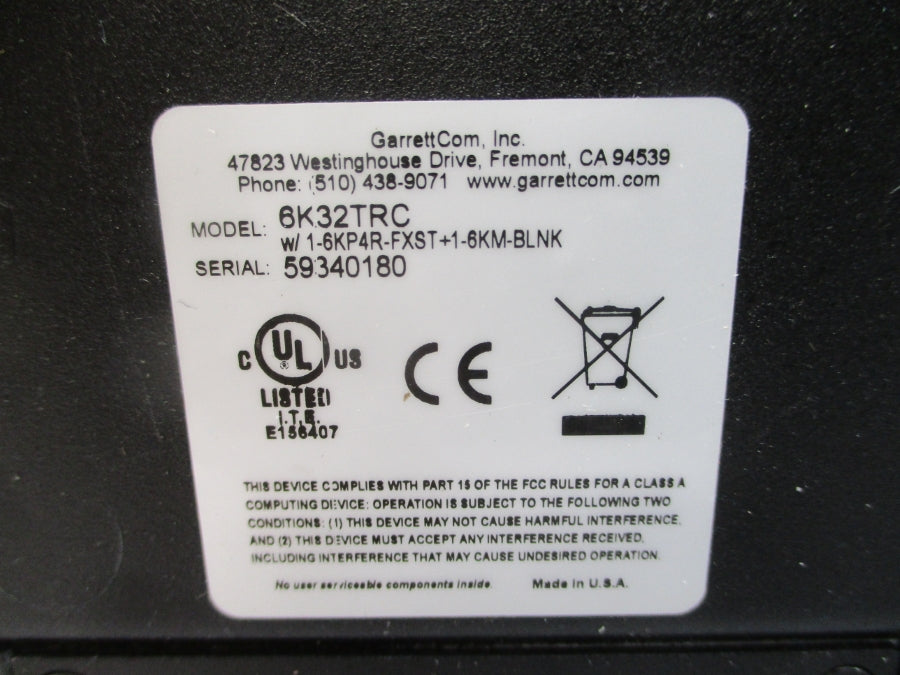 GARRETT 6K32TRC 1-6KPAR-FXST+1-6KM-BLNK 100-240VAC 1.0-0.5A NSNP