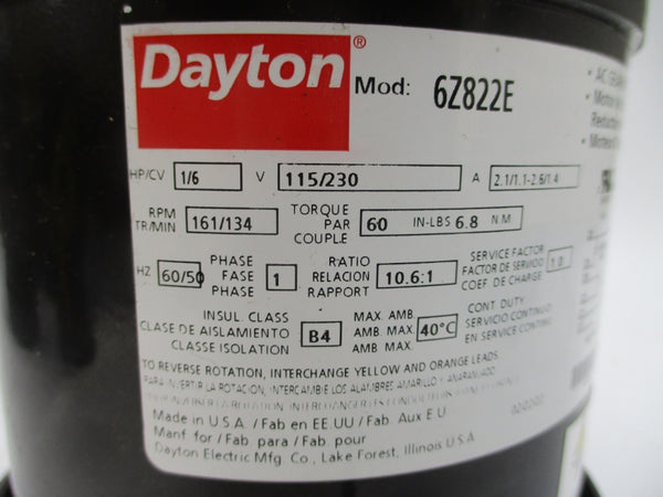 DAYTON 6Z822E 115/230V 2.1/1.1-2.6/1.4A NSNP