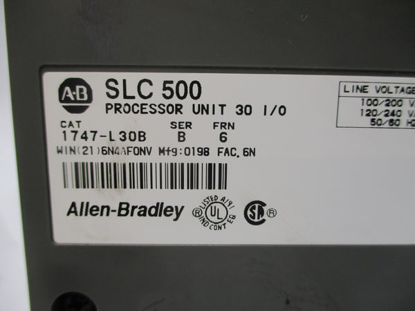 ALLEN BRADLEY 1747-L30B SER. B F/W 6 85-132VAC 1.25A UNMP