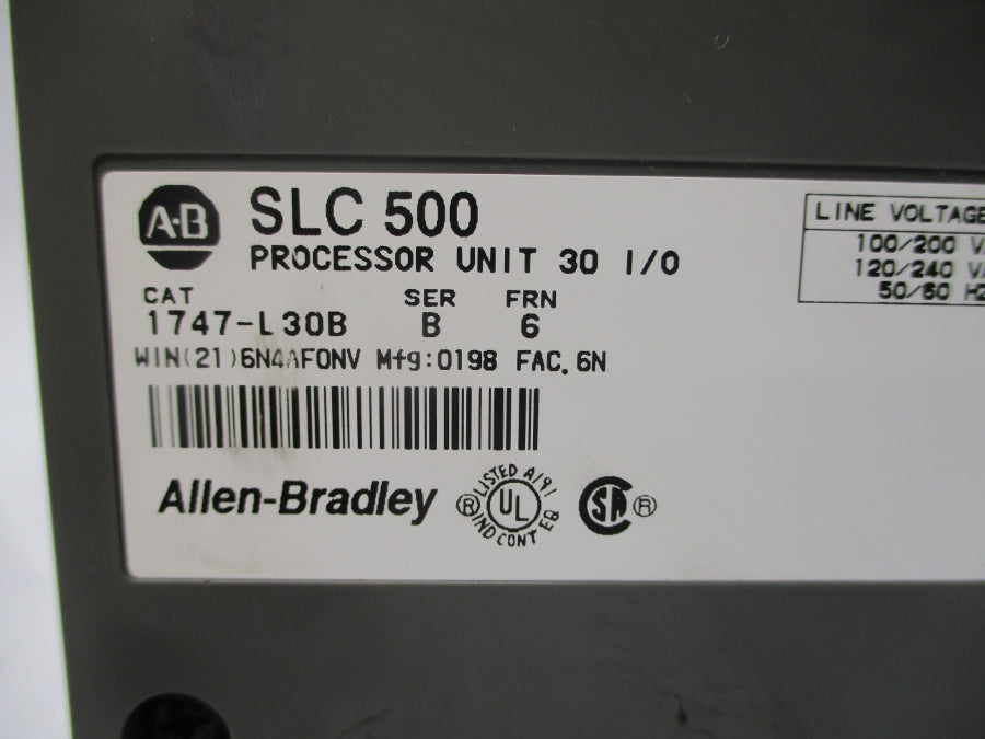 ALLEN BRADLEY 1747-L30B SER. B F/W 6 85-132VAC 1.25A UNMP