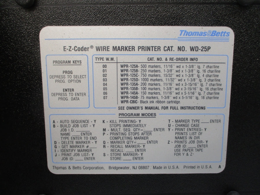THOMAS & BETTS WD-25P NSMP