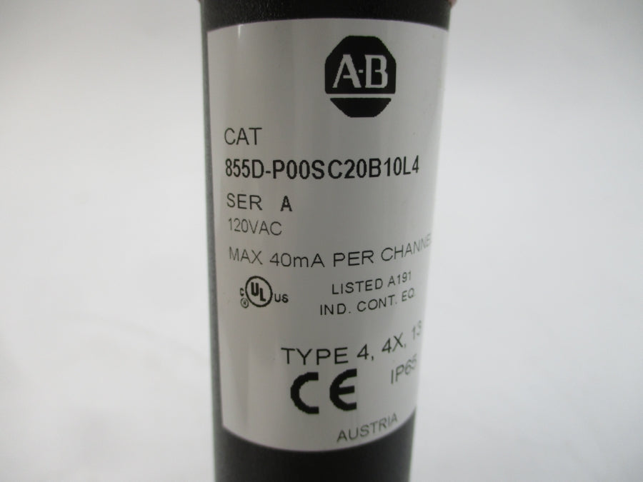 ALLEN BRADLEY 855D-P00SC20B10L4 SER. A 120VAC (BR/WH) NSMP