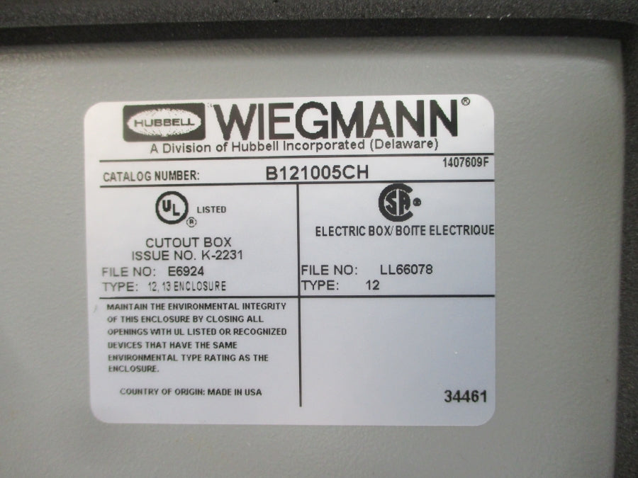 HUBBELL B121005CH NSNP