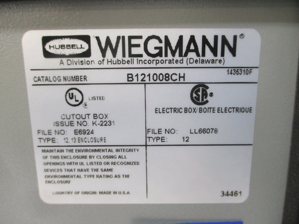 HUBBELL B121008CH NSNP