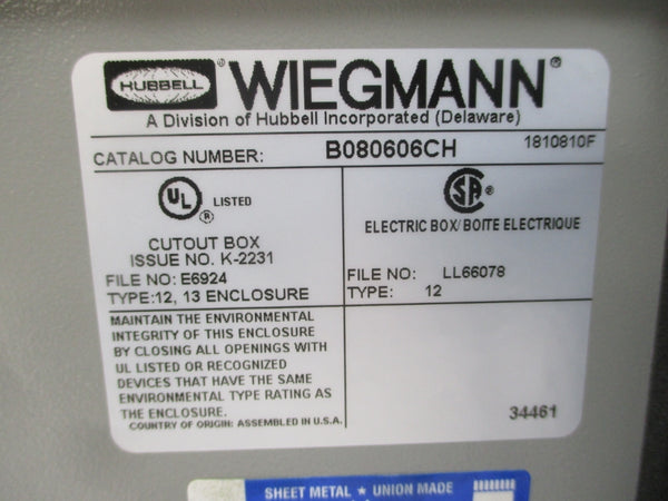 HUBBELL B080606CH NSNP