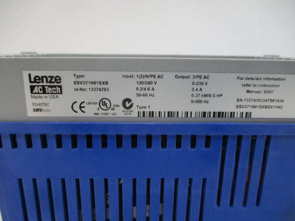 LENZE ESV371N01SXBXX1H42 13374763 120/240VAC 9.2/4.6A NSMP
