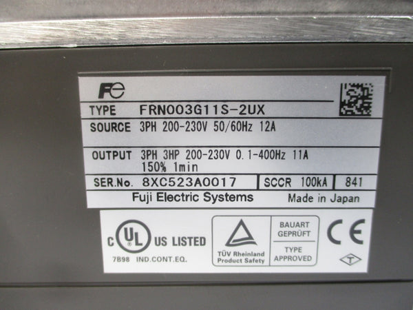 FUJI ELECTRIC FRN003G11S-2UX 200-230V 12A NSMP