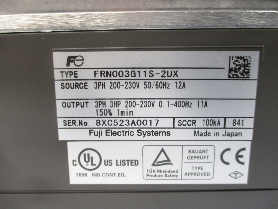 FUJI ELECTRIC FRN003G11S-2UX 200-230V 12A NSMP