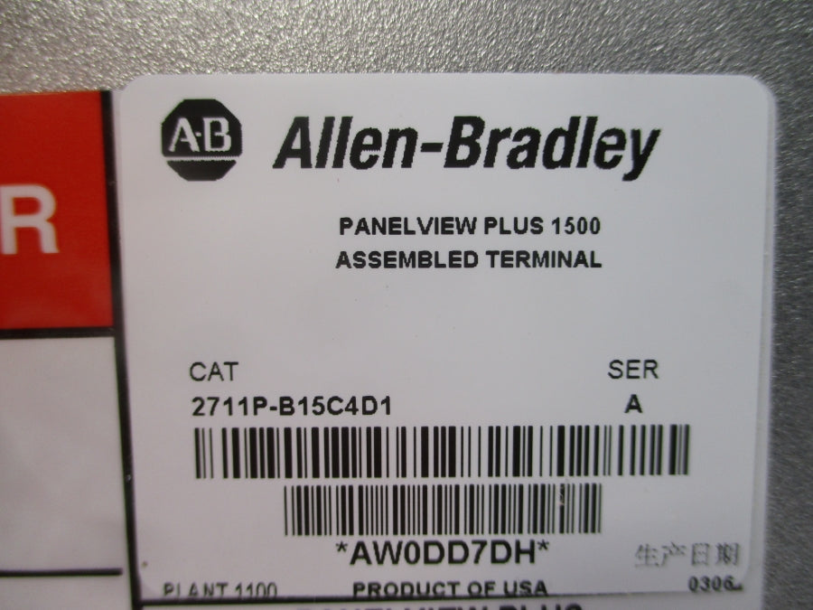 ALLEN BRADLEY 2711P-B15C4D1 SER. A 24VDC NSNP