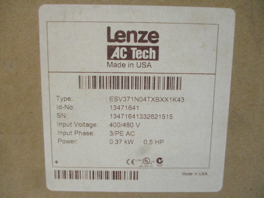 LENZE ESV371N04TXB 13471641 400/480VAC 1.7/1.5A NSMP