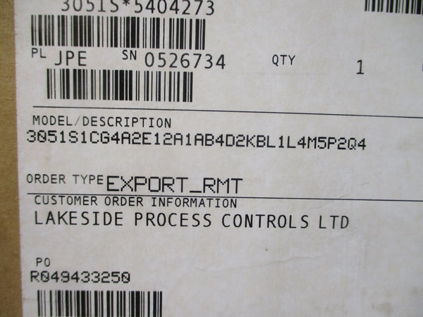 ROSEMOUNT 3051S1CG4A2E12A1AB4D2KBL1L4M5P2Q4 10.5-30VDC 150PSI NSMP