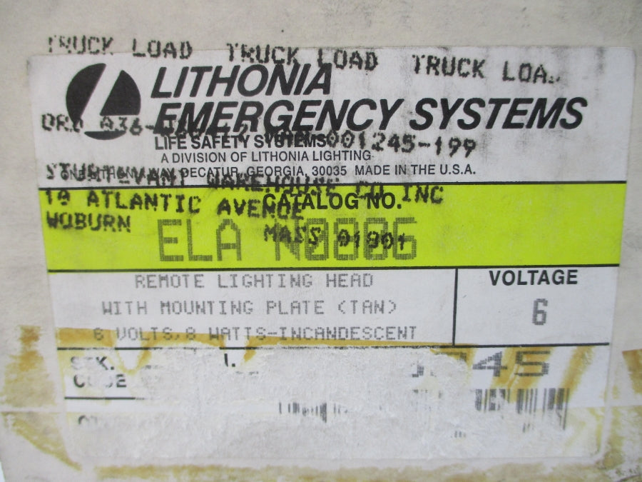 LITHONIA LIGHTING ELAN0806 6V NSMP