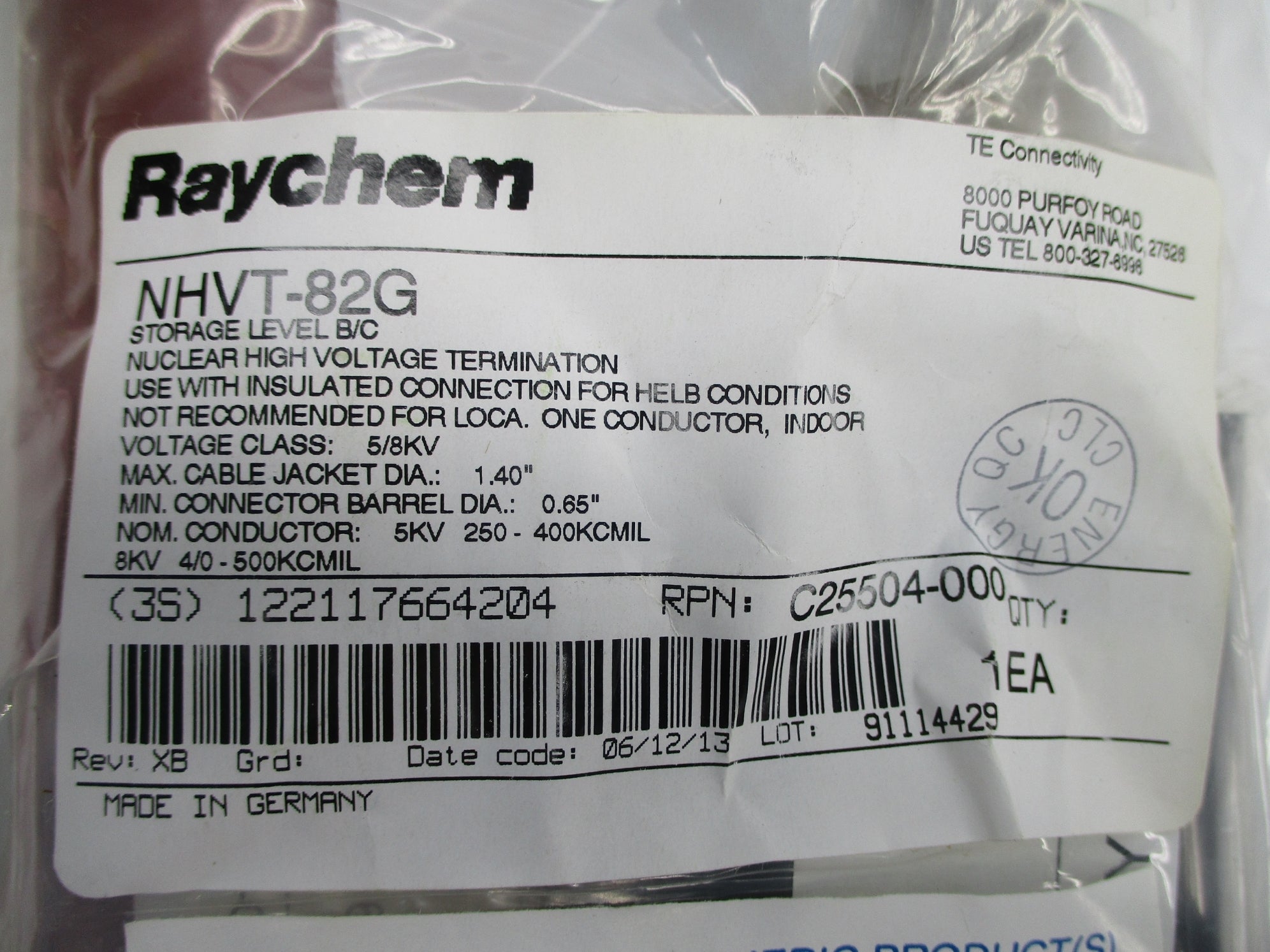 RAYCHEM NHVT-82G NSMP
