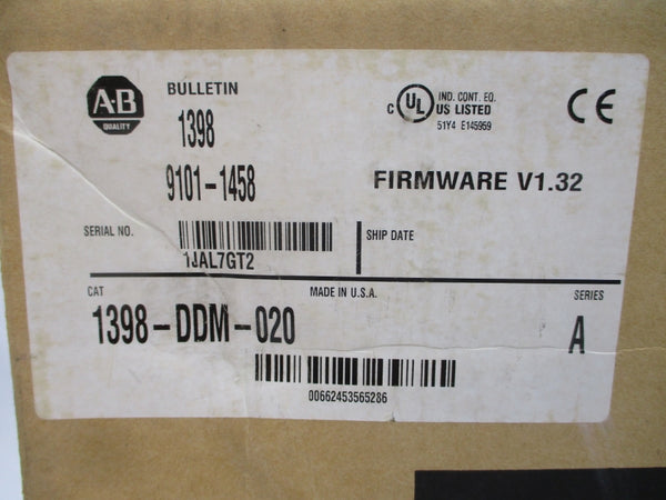 ALLEN BRADLEY 1398-DDM-020 SER. A F/W V1.32 120/240VAC 19A NSMP
