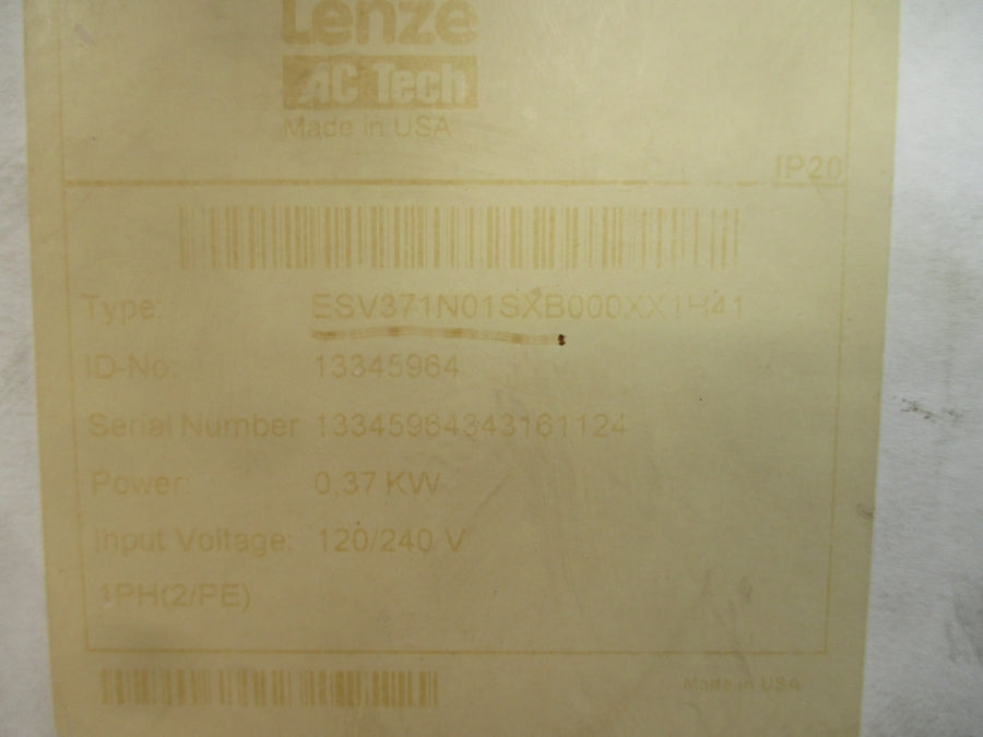LENZE ESV371N01SXB 13345964 120/240V 9.2/4.6A NSMP