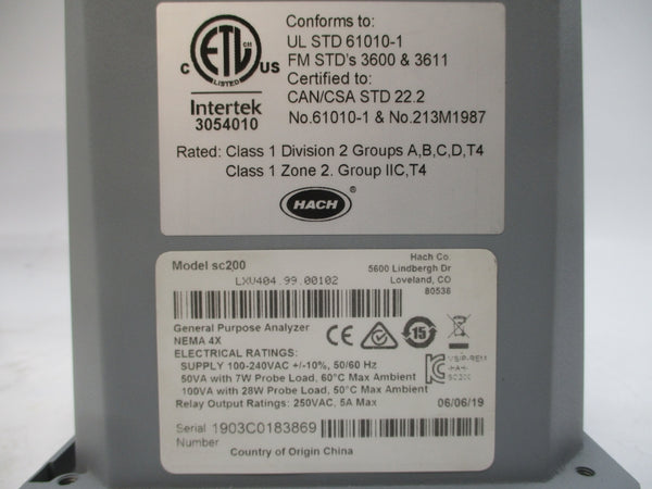 HACH SC200 LXV404.99.00102 100-240VAC 5A NSMP