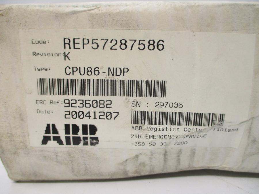 ABB CPU86-NDP REV. K NSMP