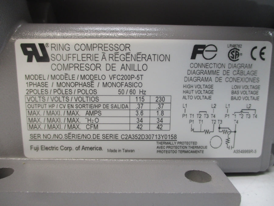 FUJI ELECTRIC VFC200P-5T 115/230V 3.6/1.8A NSMP
