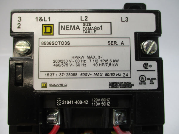 SQUARE D 8536SCTO3V02S SER. A 110/120V NSMP