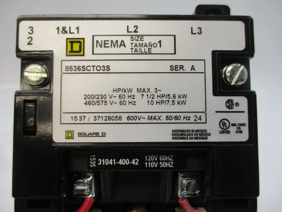 SQUARE D 8536SCTO3V02S SER. A 110/120V NSMP