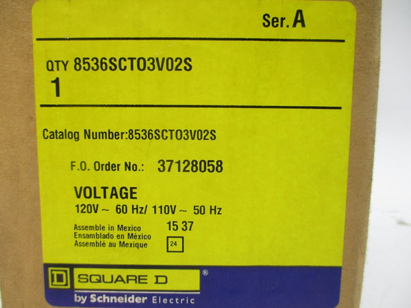 SQUARE D 8536SCTO3V02S SER. A 110/120V NSMP