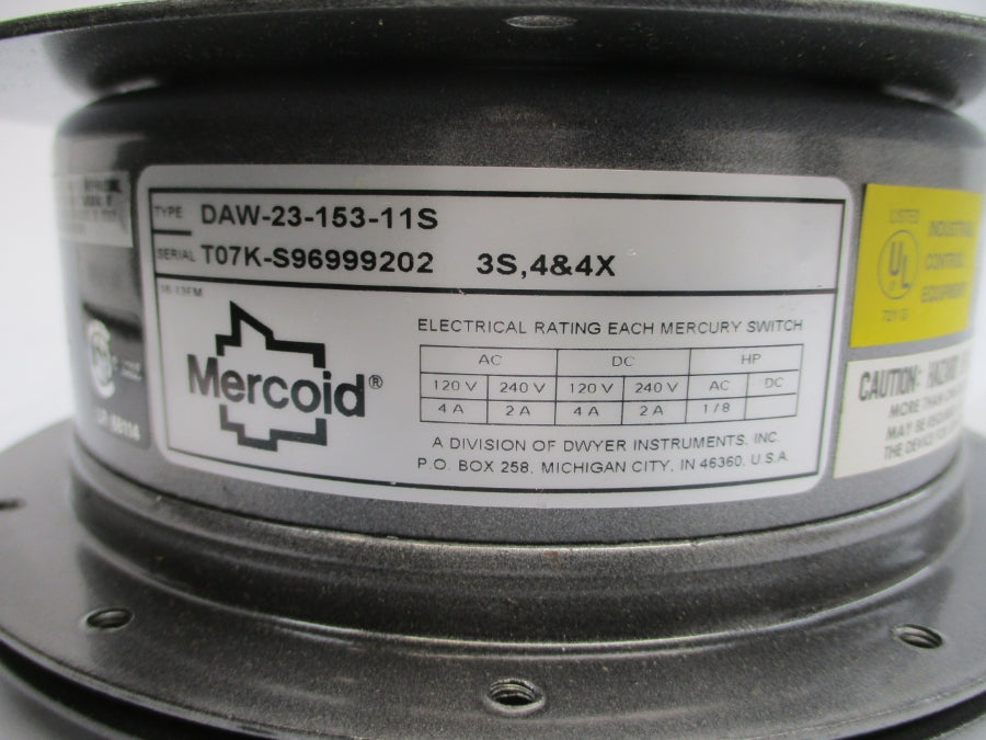MERCOID DAW-23-153-11S 120/240VAC 4A 50-1000PSI NSMP