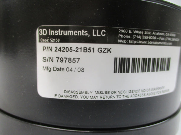 3D INSTRUMENTS 24205-21B51GZK -30/0INHG NSNP