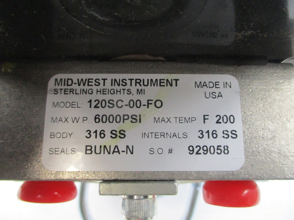 MID-WEST INSTRUMENT 120SC-00-FO 6000PSI 200'F 400INH2O NSNP