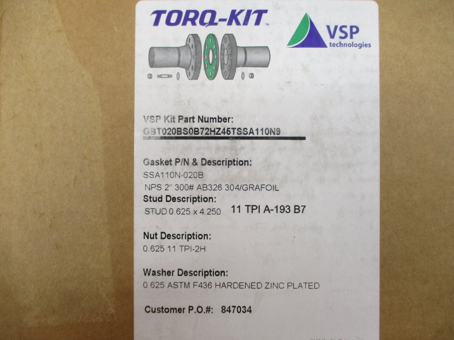 VSP TECHNOLOGIES GBT020BS0B72HZ46TSSA110N9 NSMP